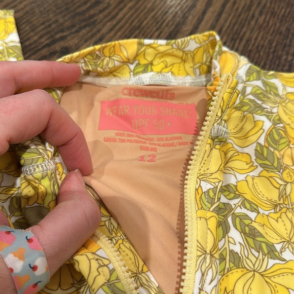 Crewcuts rash guard one piece suit in orange blossom - Picture 3 of 7